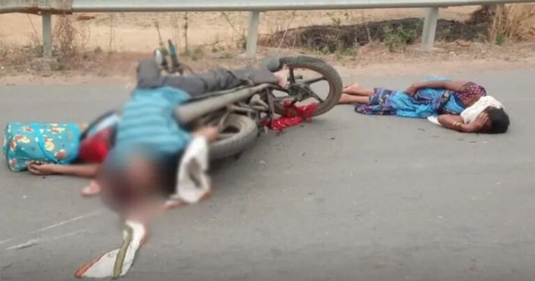 तेज रफ्तार कार की टक्कर से पति की मौत, पत्नी गंभीर रूप से घायल